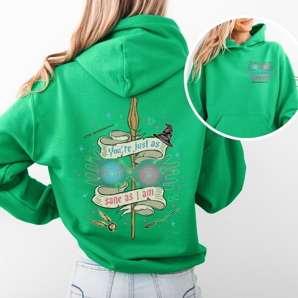 Harry Potter Exceptionally Ordinary Just As Sane As I Am Hoodie Sweatshirt - Picture 14 of 16